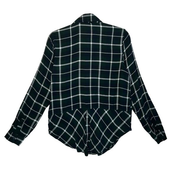 Lucky Brand Split Back Plaid Flannel Shirt NWT Women's S Green Soft Lightweight - Picture 2 of 10